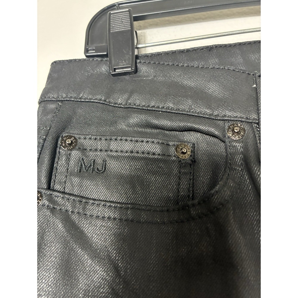 marc by marc jacobs Faux Leather Pants Sz 30 Black Straight Leg Zip Ankle Crop - Picture 3 of 11